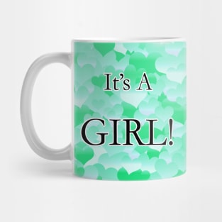 It's A Girl! Minty Hearts Mug
